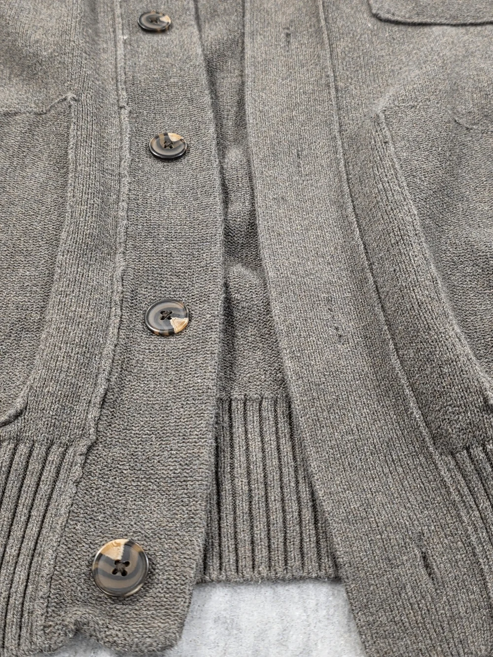 (L) Men's Banana Republic Cardigan Sweater Button-Up Gray 100% Cotton Large